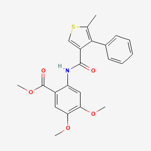 molecular formula C22H21NO5S B3596234 methyl 4,5-dimethoxy-2-{[(5-methyl-4-phenyl-3-thienyl)carbonyl]amino}benzoate 