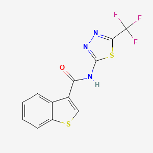 N-[5-(trifluoromethyl)-1,3,4-thiadiazol-2-yl]-1-benzothiophene-3-carboxamide