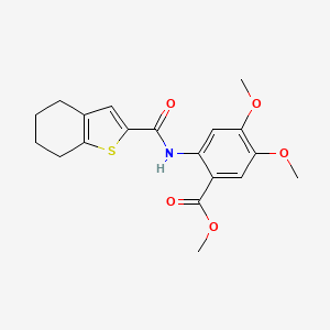 molecular formula C19H21NO5S B3596294 Methyl 4,5-dimethoxy-2-[(4,5,6,7-tetrahydro-1-benzothiophen-2-ylcarbonyl)amino]benzoate 