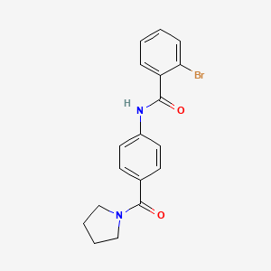 molecular formula C18H17BrN2O2 B3596301 2-bromo-N-[4-(pyrrolidine-1-carbonyl)phenyl]benzamide 