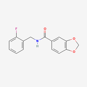 molecular formula C15H12FNO3 B3596444 N-(2-fluorobenzyl)-1,3-benzodioxole-5-carboxamide 