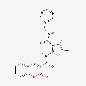 N-(4,5-DIMETHYL-3-{[(PYRIDIN-3-YL)METHYL]CARBAMOYL}THIOPHEN-2-YL)-2-OXO-2H-CHROMENE-3-CARBOXAMIDE