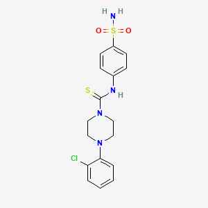 N-[4-(aminosulfonyl)phenyl]-4-(2-chlorophenyl)-1-piperazinecarbothioamide