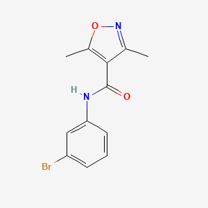 molecular formula C12H11BrN2O2 B3596508 N-(3-bromophenyl)-3,5-dimethyl-1,2-oxazole-4-carboxamide 