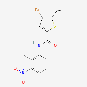 molecular formula C14H13BrN2O3S B3596518 4-bromo-5-ethyl-N-(2-methyl-3-nitrophenyl)thiophene-2-carboxamide 