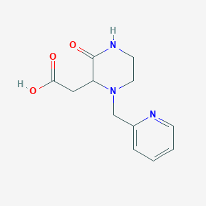 molecular formula C12H15N3O3 B359652 (3-Oxo-1-pyridin-2-ylmethyl-piperazin-2-yl)-acetic acid CAS No. 1041005-47-3