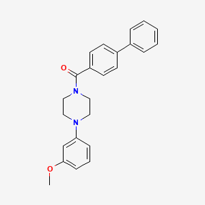 molecular formula C24H24N2O2 B3596568 1-(4-biphenylylcarbonyl)-4-(3-methoxyphenyl)piperazine 