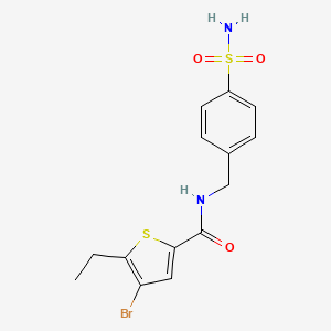 4-bromo-5-ethyl-N-[(4-sulfamoylphenyl)methyl]thiophene-2-carboxamide