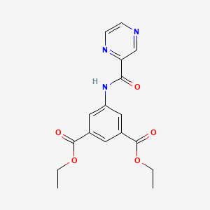 molecular formula C17H17N3O5 B3596577 diethyl 5-[(2-pyrazinylcarbonyl)amino]isophthalate 