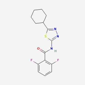 molecular formula C15H15F2N3OS B3596590 N-(5-cyclohexyl-1,3,4-thiadiazol-2-yl)-2,6-difluorobenzamide 