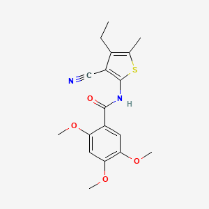 molecular formula C18H20N2O4S B3596617 N-(3-cyano-4-ethyl-5-methylthiophen-2-yl)-2,4,5-trimethoxybenzamide 