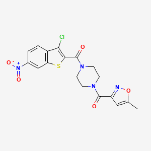 (3-CHLORO-6-NITRO-1-BENZOTHIOPHEN-2-YL){4-[(5-METHYL-3-ISOXAZOLYL)CARBONYL]PIPERAZINO}METHANONE