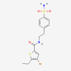 molecular formula C15H17BrN2O3S2 B3596652 4-bromo-5-ethyl-N-[2-(4-sulfamoylphenyl)ethyl]thiophene-2-carboxamide 