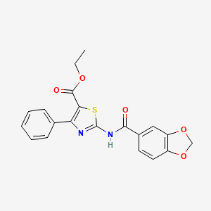 ethyl 2-[(1,3-benzodioxol-5-ylcarbonyl)amino]-4-phenyl-1,3-thiazole-5-carboxylate