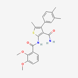 molecular formula C23H24N2O4S B3596669 2-[(2,3-dimethoxybenzoyl)amino]-4-(3,4-dimethylphenyl)-5-methyl-3-thiophenecarboxamide 