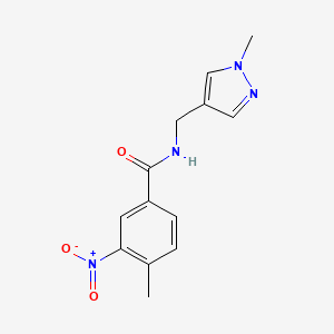 4-methyl-N-[(1-methyl-1H-pyrazol-4-yl)methyl]-3-nitrobenzamide