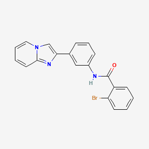 molecular formula C20H14BrN3O B3596716 2-BROMO-N-(3-{IMIDAZO[1,2-A]PYRIDIN-2-YL}PHENYL)BENZAMIDE 