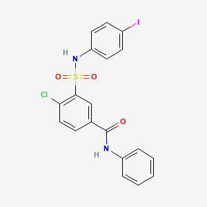 molecular formula C19H14ClIN2O3S B3596735 4-chloro-3-[(4-iodophenyl)sulfamoyl]-N-phenylbenzamide 