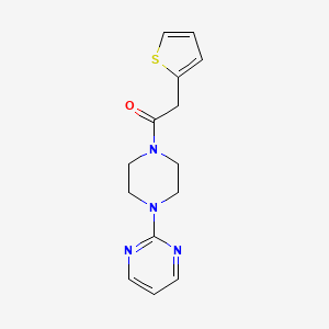 molecular formula C14H16N4OS B3596753 1-[4-(2-PYRIMIDINYL)PIPERAZINO]-2-(2-THIENYL)-1-ETHANONE 