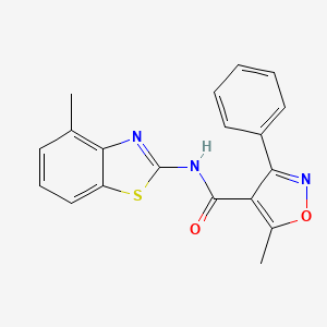 5-methyl-N-(4-methyl-1,3-benzothiazol-2-yl)-3-phenyl-1,2-oxazole-4-carboxamide