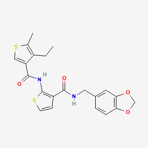 N-(3-{[(2H-13-BENZODIOXOL-5-YL)METHYL]CARBAMOYL}THIOPHEN-2-YL)-4-ETHYL-5-METHYLTHIOPHENE-3-CARBOXAMIDE