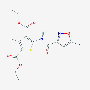 molecular formula C16H18N2O6S B3596795 diethyl 3-methyl-5-(5-methylisoxazole-3-carboxamido)thiophene-2,4-dicarboxylate 