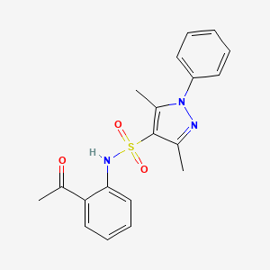 N-(2-acetylphenyl)-3,5-dimethyl-1-phenyl-1H-pyrazole-4-sulfonamide