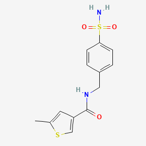 molecular formula C13H14N2O3S2 B3596806 5-methyl-N-[(4-sulfamoylphenyl)methyl]thiophene-3-carboxamide 