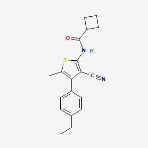 molecular formula C19H20N2OS B3596947 N-[3-cyano-4-(4-ethylphenyl)-5-methylthiophen-2-yl]cyclobutanecarboxamide 