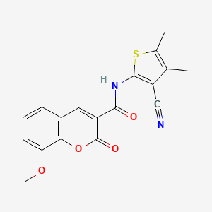 molecular formula C18H14N2O4S B3596961 N-(3-cyano-4,5-dimethylthiophen-2-yl)-8-methoxy-2-oxo-2H-chromene-3-carboxamide 