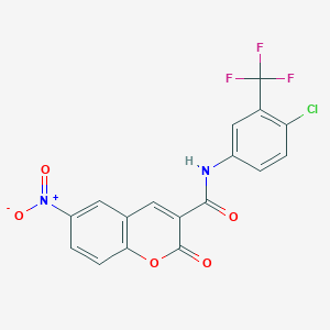 N-[4-chloro-3-(trifluoromethyl)phenyl]-6-nitro-2-oxo-2H-chromene-3-carboxamide