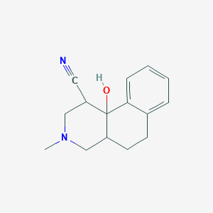 molecular formula C15H18N2O B359697 10b-Hydroxy-3-methyl-1,2,3,4,4a,5,6,10b-octahydrobenzo[f]isoquinoline-1-carbonitrile CAS No. 97494-96-7