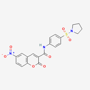 6-nitro-2-oxo-N-[4-(1-pyrrolidinylsulfonyl)phenyl]-2H-chromene-3-carboxamide