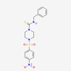 molecular formula C18H20N4O4S2 B3597020 N-benzyl-4-[(4-nitrophenyl)sulfonyl]-1-piperazinecarbothioamide 