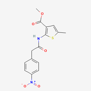 molecular formula C15H14N2O5S B3597028 methyl 5-methyl-2-{[(4-nitrophenyl)acetyl]amino}-3-thiophenecarboxylate 