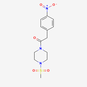 molecular formula C13H17N3O5S B3597040 1-[4-(METHYLSULFONYL)PIPERAZINO]-2-(4-NITROPHENYL)-1-ETHANONE 