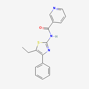 molecular formula C17H15N3OS B3597054 N-(5-ETHYL-4-PHENYL-13-THIAZOL-2-YL)PYRIDINE-3-CARBOXAMIDE 