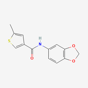 molecular formula C13H11NO3S B3597087 N-(2H-13-BENZODIOXOL-5-YL)-5-METHYLTHIOPHENE-3-CARBOXAMIDE 