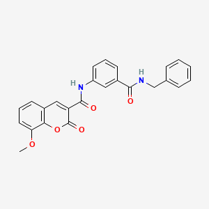 molecular formula C25H20N2O5 B3597093 N-{3-[(benzylamino)carbonyl]phenyl}-8-methoxy-2-oxo-2H-chromene-3-carboxamide 