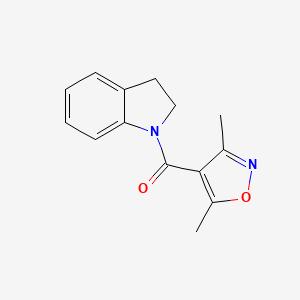 molecular formula C14H14N2O2 B3597098 2,3-DIHYDRO-1H-INDOL-1-YL(3,5-DIMETHYL-4-ISOXAZOLYL)METHANONE 