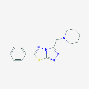 molecular formula C15H17N5S B359710 6-Phenyl-3-(1-piperidinylmethyl)[1,2,4]triazolo[3,4-b][1,3,4]thiadiazole CAS No. 170457-37-1