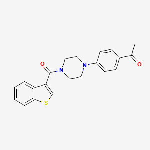 molecular formula C21H20N2O2S B3597121 1-{4-[4-(1-BENZOTHIOPHEN-3-YLCARBONYL)PIPERAZINO]PHENYL}-1-ETHANONE 