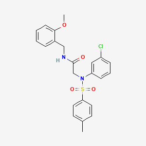 molecular formula C23H23ClN2O4S B3597160 2-[N-(3-CHLOROPHENYL)4-METHYLBENZENESULFONAMIDO]-N-[(2-METHOXYPHENYL)METHYL]ACETAMIDE 