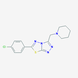 molecular formula C15H16ClN5S B359717 6-(4-Chlorophenyl)-3-(1-piperidinylmethyl)[1,2,4]triazolo[3,4-b][1,3,4]thiadiazole CAS No. 170457-73-5