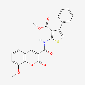 molecular formula C23H17NO6S B3597171 METHYL 2-(8-METHOXY-2-OXO-2H-CHROMENE-3-AMIDO)-4-PHENYLTHIOPHENE-3-CARBOXYLATE 