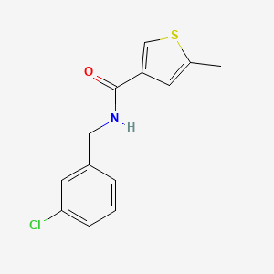 molecular formula C13H12ClNOS B3597180 N-[(3-chlorophenyl)methyl]-5-methylthiophene-3-carboxamide 