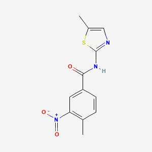 molecular formula C12H11N3O3S B3597210 4-methyl-N-(5-methyl-1,3-thiazol-2-yl)-3-nitrobenzamide 