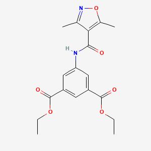 molecular formula C18H20N2O6 B3597218 diethyl 5-{[(3,5-dimethyl-4-isoxazolyl)carbonyl]amino}isophthalate 