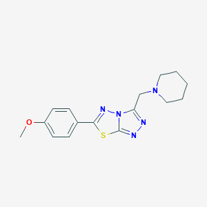 molecular formula C16H19N5OS B359722 6-(4-Methoxyphenyl)-3-(piperidin-1-ylmethyl)[1,2,4]triazolo[3,4-b][1,3,4]thiadiazole CAS No. 170457-67-7