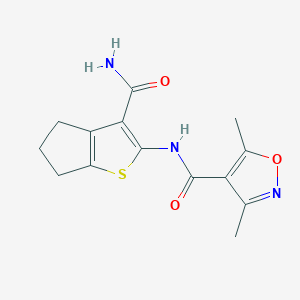 N-[3-(aminocarbonyl)-5,6-dihydro-4H-cyclopenta[b]thien-2-yl]-3,5-dimethyl-4-isoxazolecarboxamide